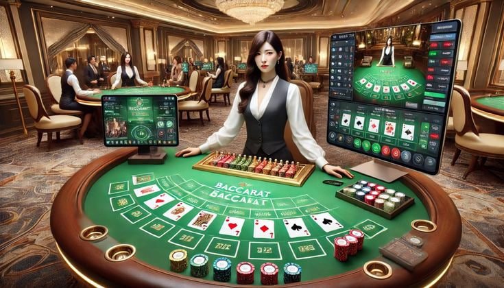 Live roulette and blackjack dealer tables